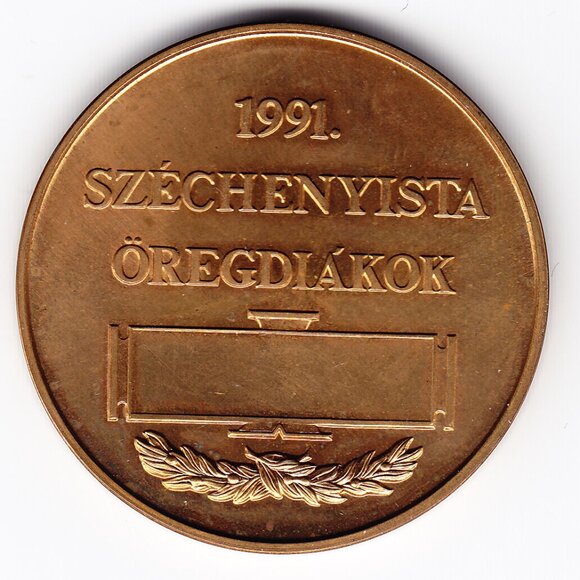 1991 Hungary Szechenyista Oregdiakok Medal (b89) - Picture 2 of 2